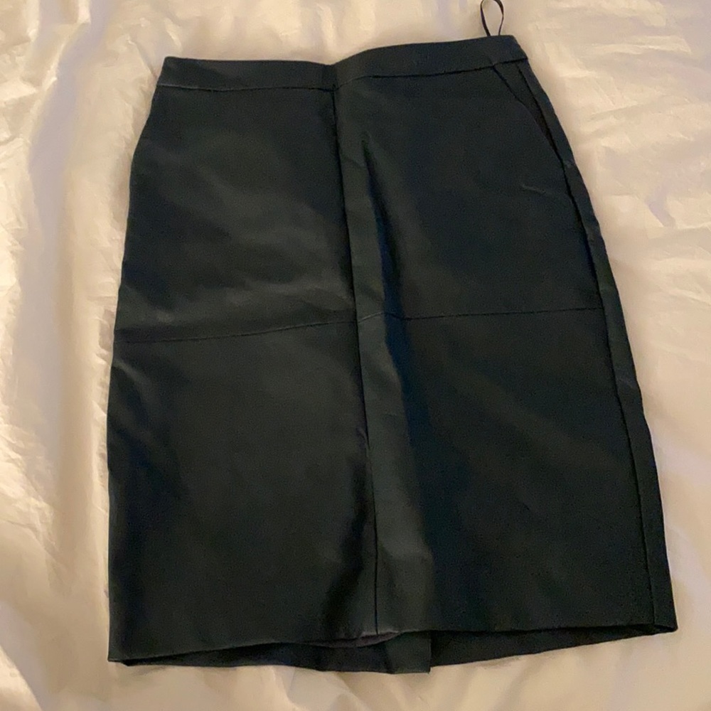 Green Faux Leather Skirt